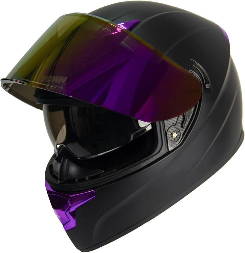 F-700 Full Face Motorcycle Helmet for Adults, DOT FMVSS 218 Certified Street Bike Helmet with Tinted Shield, Clear Replacement Visor and Removable Liner