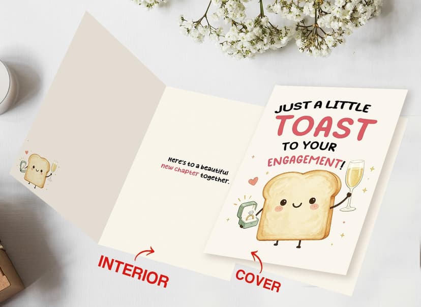 Funny Proposal Congratulations Decoration Gifts for Bride Groom Friend, Cute Toast Pun Design for Engagement Party, 5×7 Inch Asmallgf Happy Engagement Card Gifts for Couple Newlyweds B0H9LKYDPD