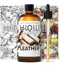 HIQILI Leather Fragrance Oil, Men's Scent, for Car Air Freshener Use, Soap, Candle, and Long-Lasting Perfume Making - 1 Fl Oz