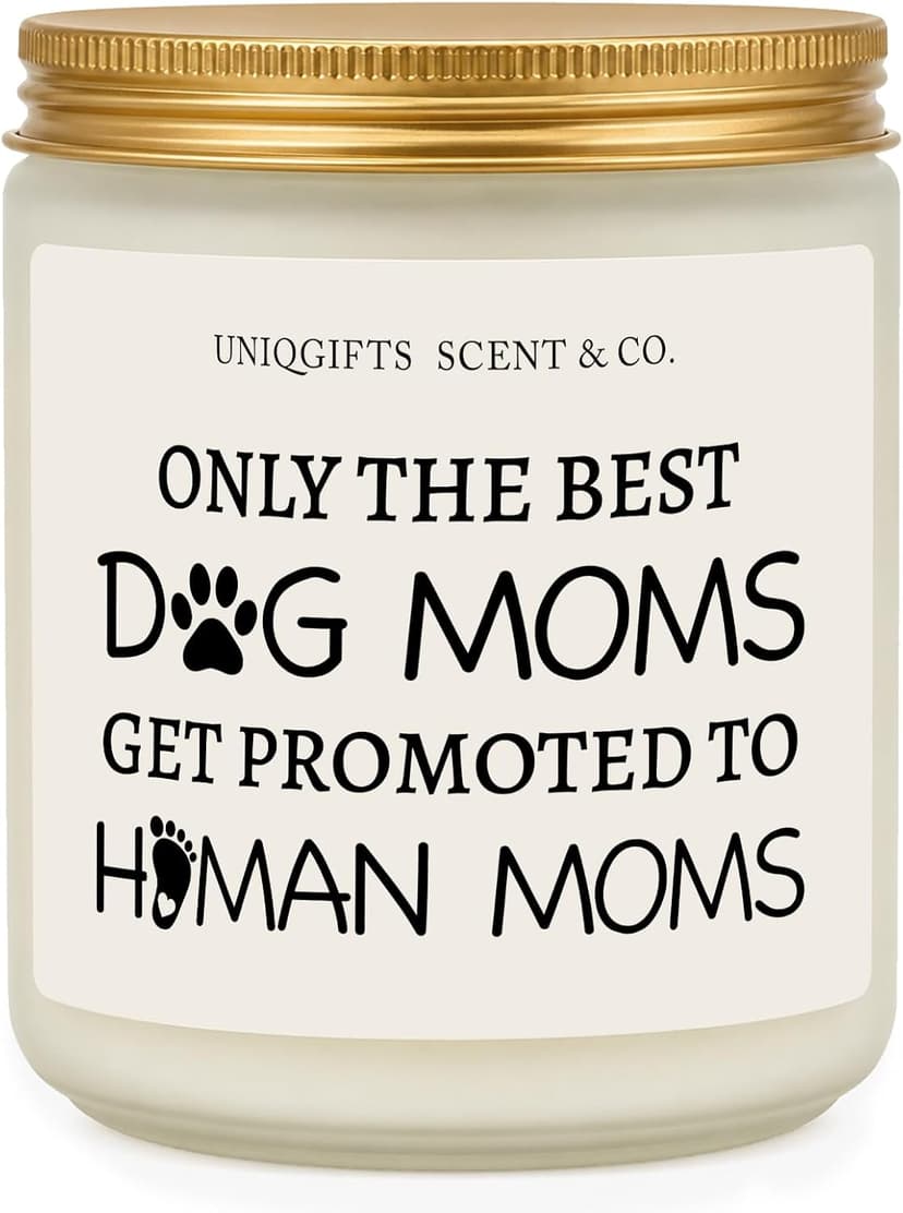 Funny Dog First Time New Mom Gift for Pregnant Women, Pregnancy Mothers Day Gift, Moms to Be Gifts Lavender Scented Candle Best Expecting Mom Gifts, 7oz Lavender Soy Candle Jar for Mom to Be B0H8C3MLMN