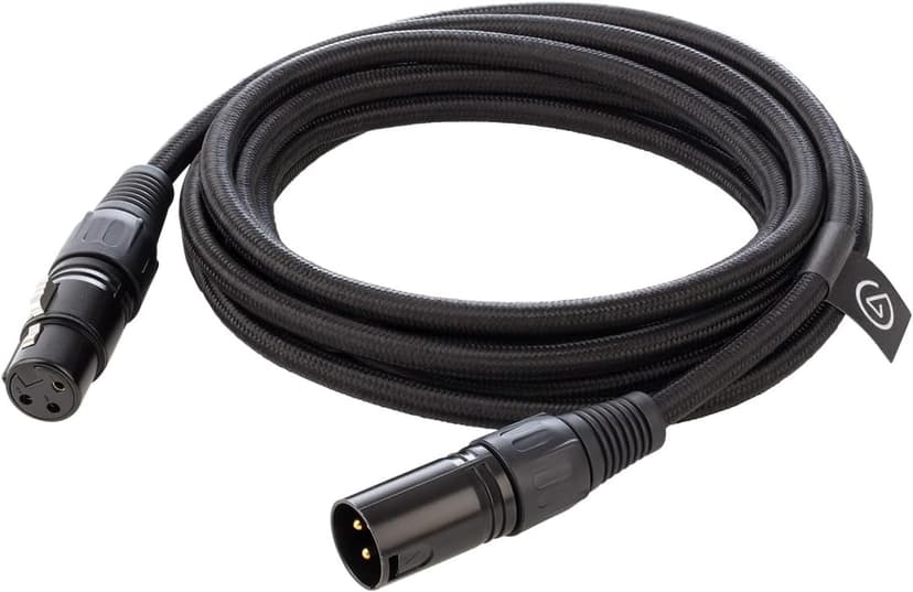 Elgato XLR Cable – Shielded Microphone Cable for Studio Recording and Live Production, Gold-Plated Pins, Male to Female, for Mic and Balanced Analog Line Levels, 10ft/3m