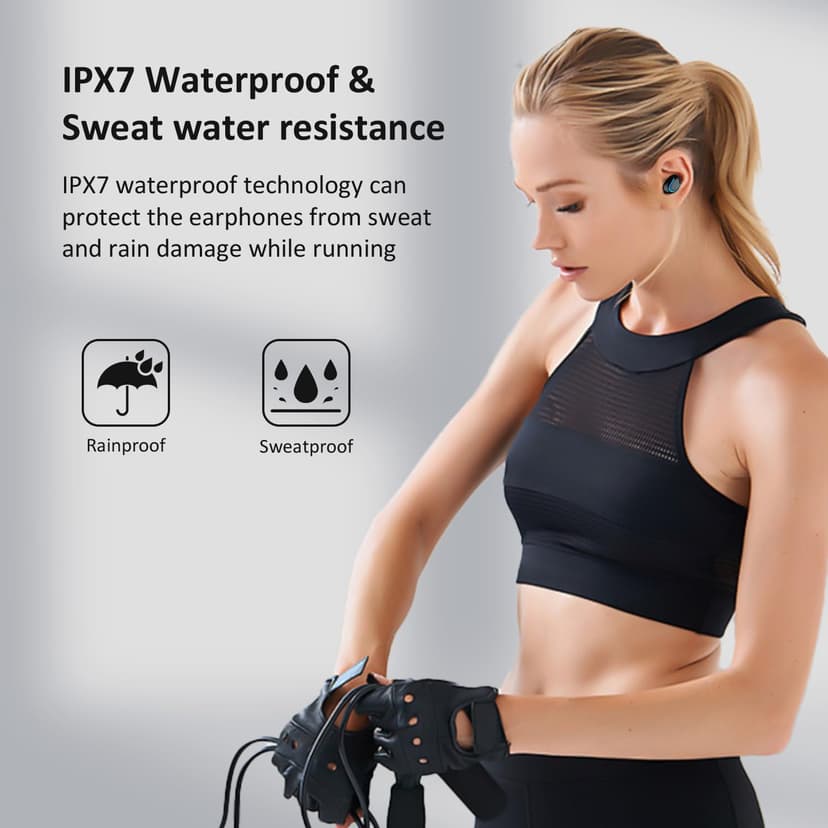 MOZC Wireless Earbuds Bluetooth 5.4, in Ear Lightweight Ear Buds with HiFi Stereo Sound & Deep Bass, Noise Cancelling Built-in Mics, 36H Playtime, IPX7 Waterproof Headphones for Sports, Android & iOS