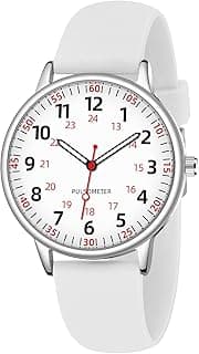 TWOPTION Nurse Watch for Women Waterproof Analog Silicone Watch with Second Hand Nursing Watch