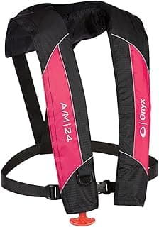 Onyx A/M-24 Automatic/Manual Inflatable Life Jacket, U.S. Coast Guard Approved, Low Profile, Compact Design, Manual Convertible Inflation Option