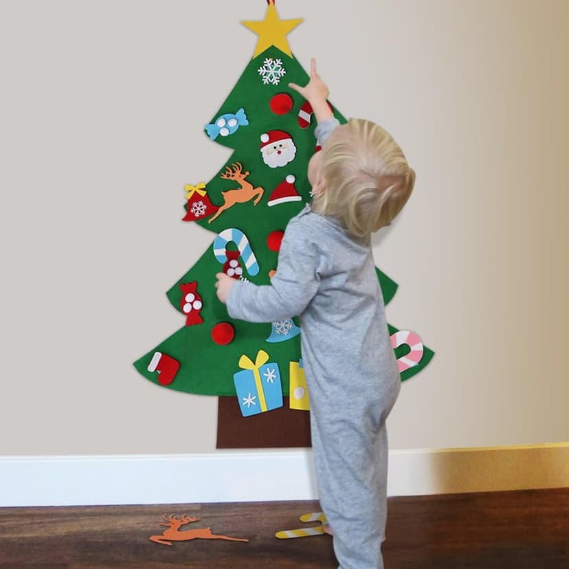 3FT Felt Christmas Tree for Kids Wall with 26 Christmas Ornaments Set, Christmas Crafts for New Year, Xmas Gifts, Indoor Aytai DIY Felt Christmas Tree for Toddlers, Hanging Christmas Decorations B075MY3NFW