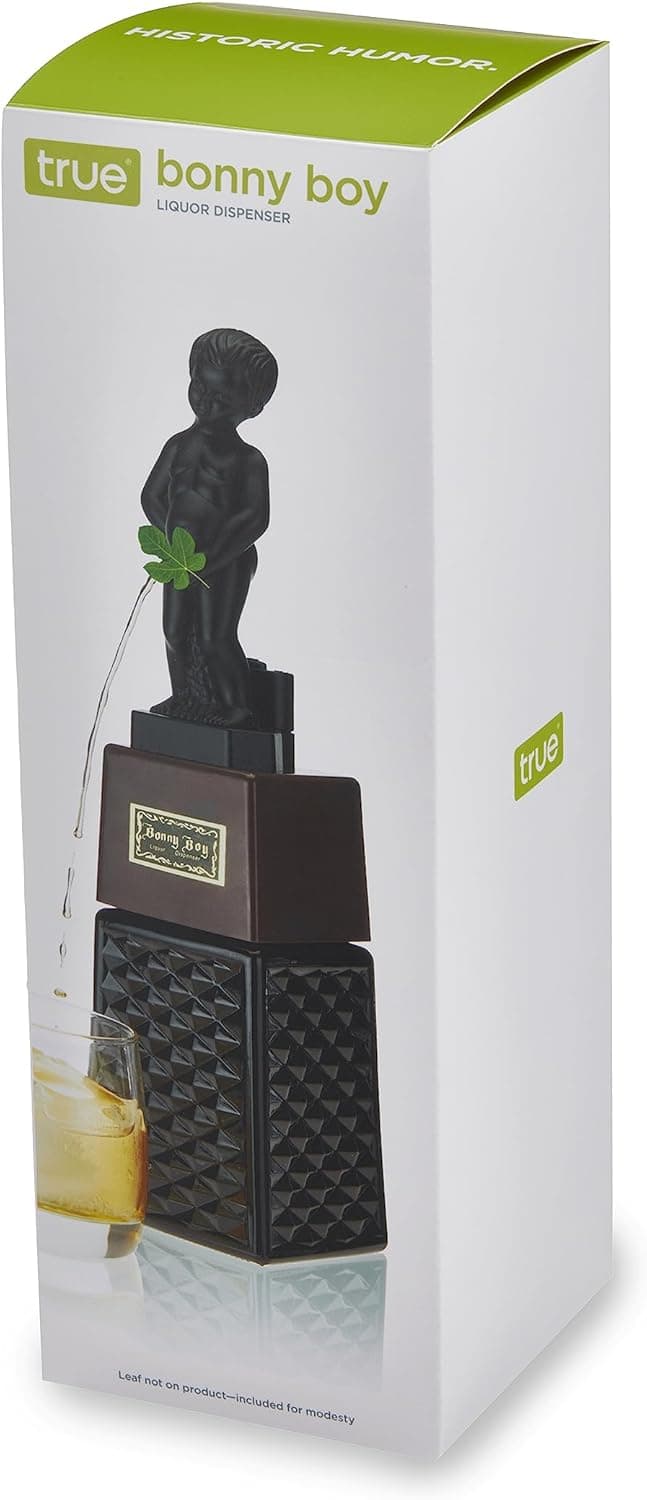 True Bonny Boy Liquor Dispenser, Novelty Drink Dispenser for Whiskey, Bourbon, Vodka, Gin, and Spirits, Fun Bar Cart Accessories for Home Bar, Man Cave, or Liquor Cabinet Decor, 16 oz, Set of 1