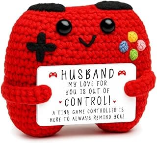 Busy Gaming Life Crochet Game Controller Husband Gift for Christmas Fathers Day Birthday, Best Husband Ever Gifts for Wedding Anniversary from Wife, Christmas Stocking Stuffers