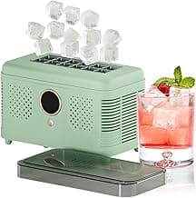 Portable Ice Maker, Fast Ice Making, Quiet, Energy-Efficient, with Ice-Cubes Detachment Rack and Removable Top Cover, Ice Makers Countertop for Home, Office, Parties, Camping, Travel