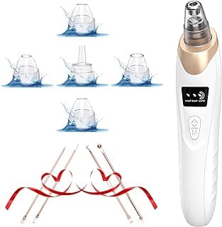 Blackhead Remover Pore Vacuum Kit -Blackhead Extractor Tool with 3 Adjustable Suction Levels, 5 Probes, USB Rechargeable, Suitable for Women and Men(White)