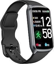 Amzhero Health Fitness Tracker with 24/7 Heart Rate, Blood Oxygen, Blood Pressure, Sleep Tracker, 5ATM Waterproof Activity Trackers with Step Tracker, Pedometer (S & L Bands Included)