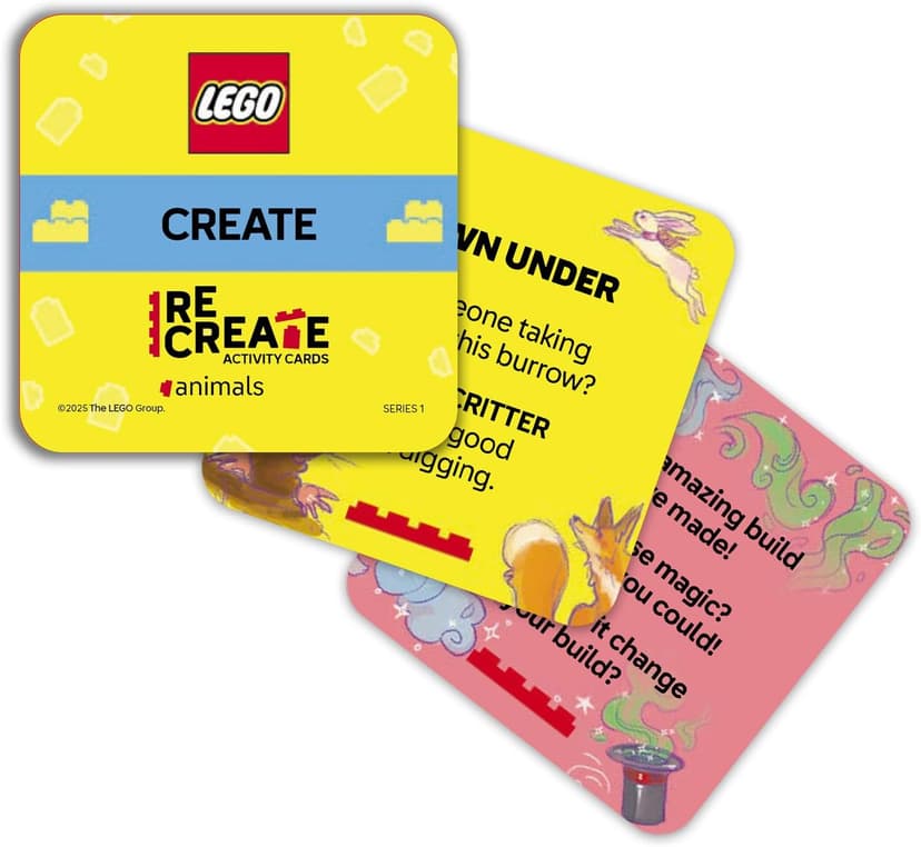 LEGO Recreate Activity Cards – Animals | Creative Building Game with 30+ Activity Cards & 25 LEGO Elements | Ages 6+