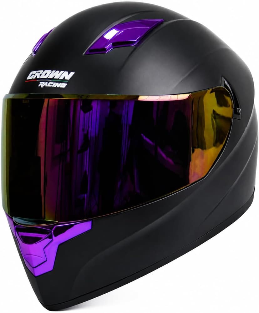 F-700 Full Face Motorcycle Helmet for Adults, DOT FMVSS 218 Certified Street Bike Helmet with Tinted Shield, Clear Replacement Visor and Removable Liner