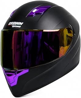 F-700 Full Face Motorcycle Helmet for Adults, DOT FMVSS 218 Certified Street Bike Helmet with Tinted Shield, Clear Replacement Visor and Removable Liner