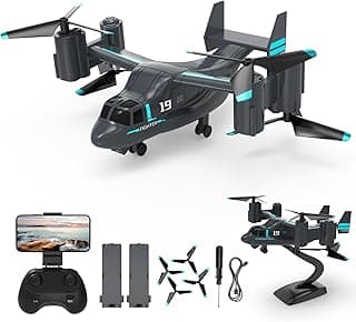 LM19-A Drone with HD Camera for Beginners, WiFi Live Video Remote Control Airplane, Easy & Ready to Fly RC Plane, RC Quadcopter Gift Toy for Boys, Girls age 14& Adults, 2 Batteries (Dark Blue)