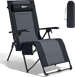 Portal Portable Zero Gravity Chair, Lounge Chair Outdoor Oversized Zero Gravity Chair Folding Lounge Chair with Adjustable Pillows and Cup Holder for Poolside Backyard and Lawn, Support 350lbs