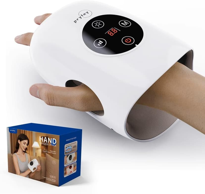 Hand Massager, 9 Modes 9 Intensities Hand Massage, Cordless Hand Massager for Arthritis and Carpal Tunnel, Gift for Christmas Men Women Parents Relaxation at Office,White