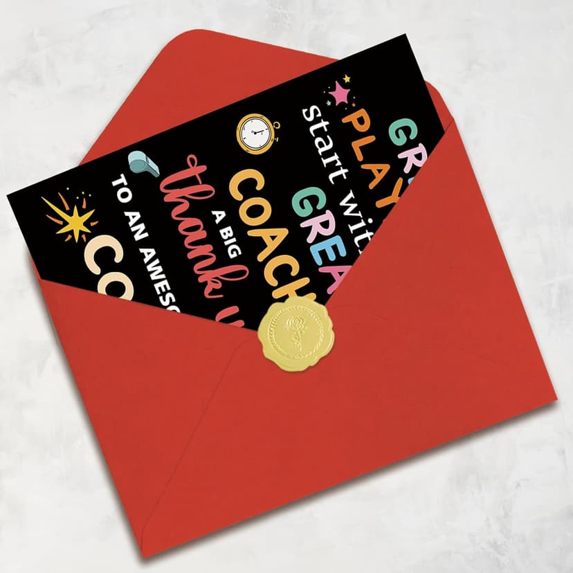Thank You Coach Card for Men Women, Basketball Baseball Volleyball Pool Football Coach Appreciation Gifts, Great Players Start With Great Coaches