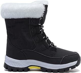 ziitop Womens Snow Boots Warm Fur Lined Winter Boots Anti Slip Ankle Boots Mid Calf Snowboots Waterproof and Cold-Resistant Outdoor Walking Shoes for Women Ladies Girls