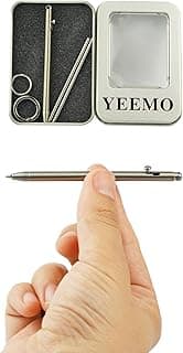Mini Pen,Non-Toxic Titanium EDC Pen with Keychain, Compact and Stylish Small Pen(Only 82mm in Length and Comes with 2 Refill Cartridges)
