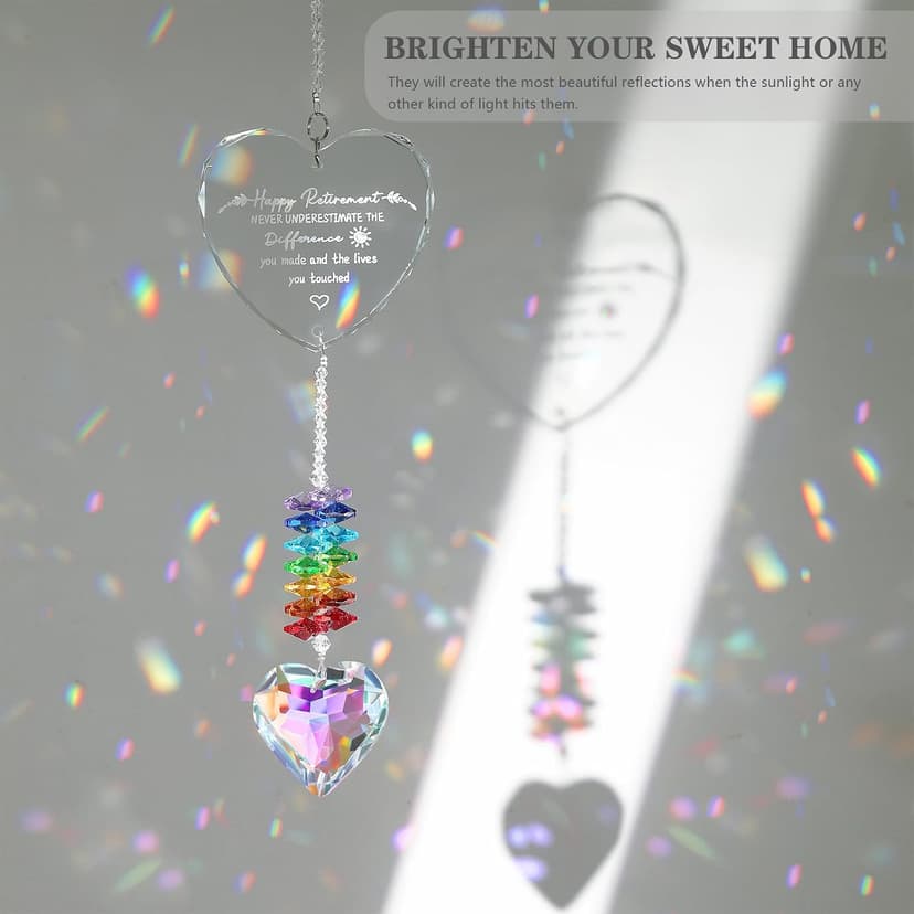 Classy Happy Retirement Gifts, Beautiful Retirement Party Decorations for Men, Retired Friend, Coworker, Nurse, Teacher Retirement Gifts for Women, K9 Crystal Suncatcher Retirement Gift B0DGXPBGK1
