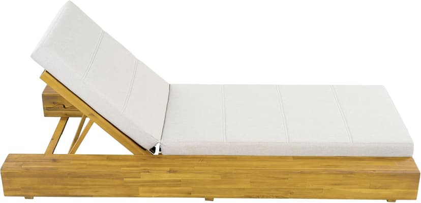 Christopher Knight Home Tory Acacia Wood Chaise Lounge Chair Outdoor Set of 2, Poolside Sun Lounger Recliner, Patio Outdoor Chaise Lounge with Cushions, Adjustable Backrest Lounge Sofa, Beige+Teak