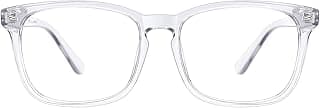TIJN Blue Light Blocking Glasses for Women Men Clear Frame Square Nerd Eyeglasses Anti Blue Ray Computer Screen Glasses