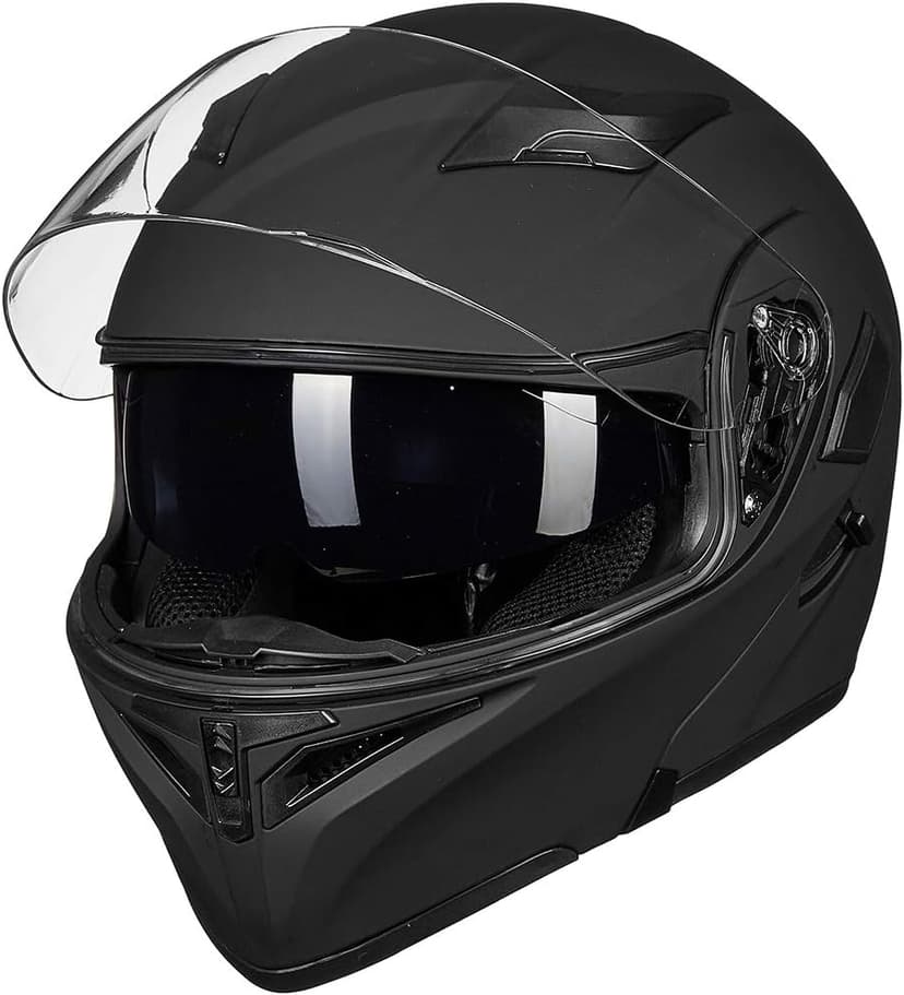 ILM Motorcycle Dual Visor Flip up Modular Full Face Helmet DOT Model 902/902L