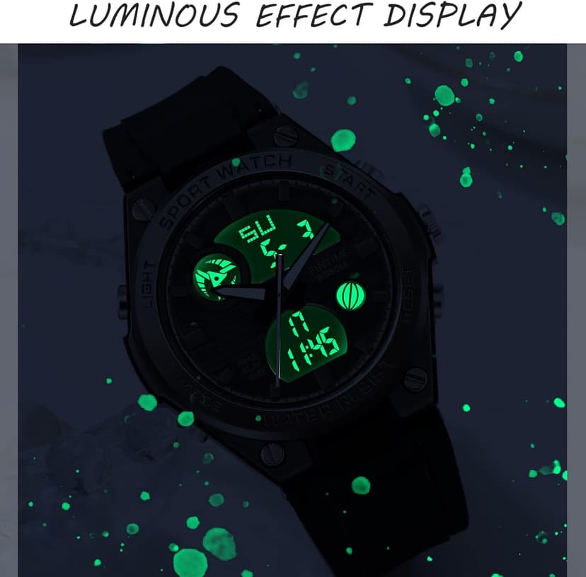 findtime Womens Digital Watch Sport Waterproof Watch Analog Military Tactical Watches LED Backlight Alarm Stopwatch Wrist Watches