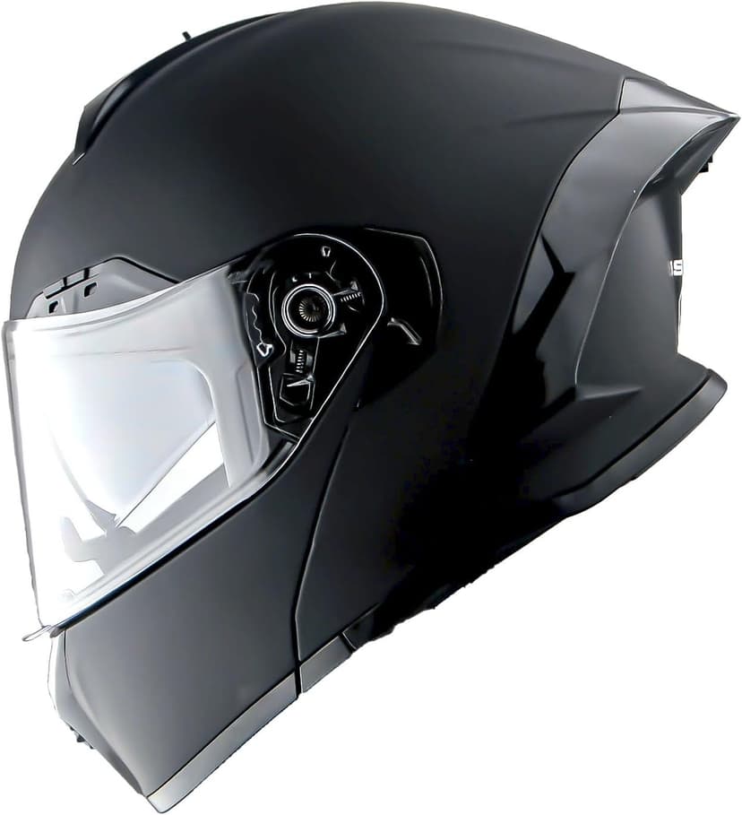 1Storm New Motorcycle Bike Modular Full Face Helmet Dual Visor Sun Shield: NOLED-X90 Matt Black