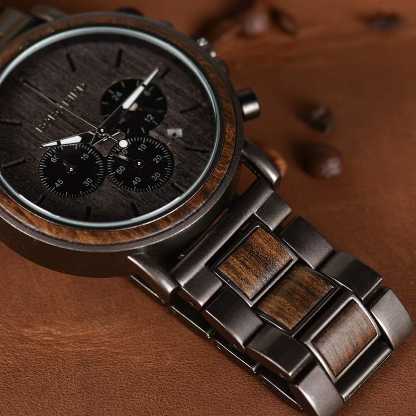 2win Engraved Wooden Watch for Boyfriend My Man Fiancé Husband Customized Personalized Wood Watches for Men Birthday Anniversary Personalized Watch