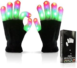 Luwint LED Light Up Rave Gloves for Adults & Teens, Flashing Party Accessories Gift Ideas​ for Halloween Christmas Dance
