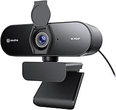 N newline 4K Webcam for PC, PDAF/CDAF Autofocus, 1080P@60FPS, 79° FOV, Auto Light Correction, 2 Noise Reduction Mics, Privacy Cover, USB-A, Streaming Camera for Skype, Teams, Online Meeting, NewEye 62