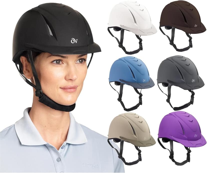 OVATION Adult Deluxe Schooler Riding Helmet - Lightweight Breathable Adjustable Equestrian Safety Helmet w/Removable Liner
