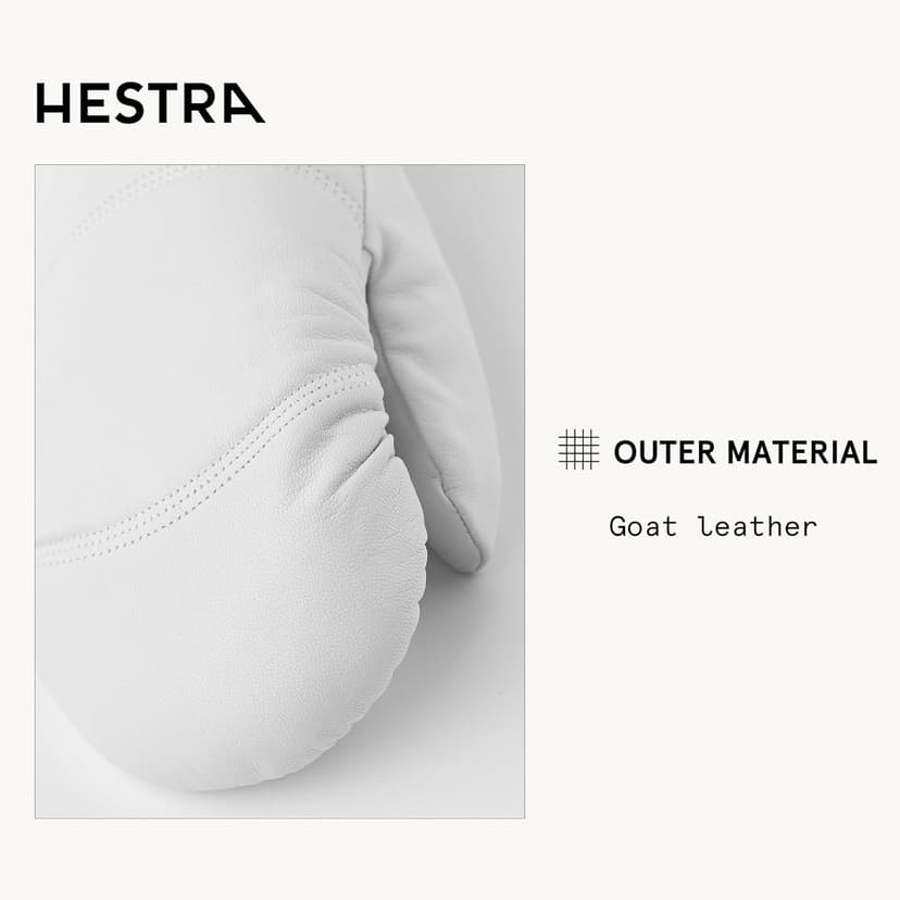 Hestra Unisex Leather Box Mitt, Leather Winter Ski Mittens for Alpine Skiing & Cold Winter Weather for Men & Women