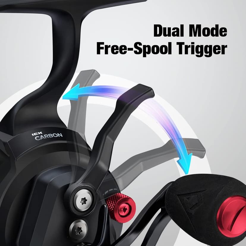 Piscifun ICX Carbon Ice Fishing Reel, Structure Upgrade Magnetic Drop System Inline Ice Fishing Reel, Free-Spool Bidirectional Lever, 3.2:1 High Speed, 8+1 Shielded BB, CNC-Machined Ice Reel