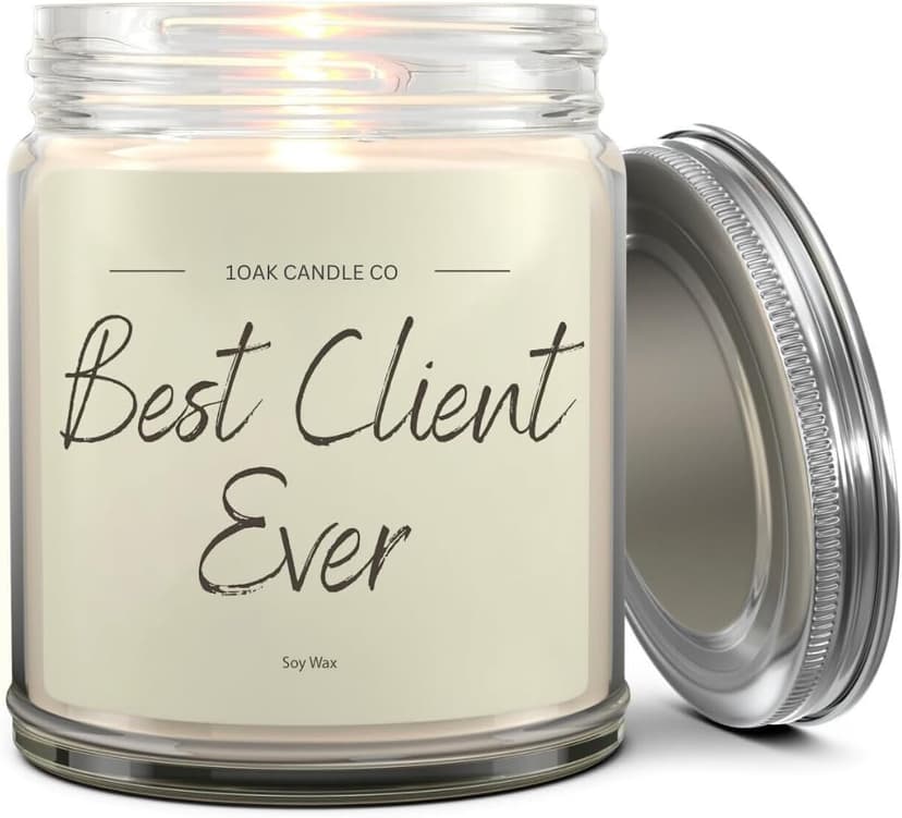 1OAK Client Candle - Appreciation Gifts for Clients - Thank You Client Gifts for Corporate Women, Men, Hairdresser, Lawyer, Realtor, Real Estate Agent, Paralegal, Attorneys - Vanilla Scented Candles B0BH8ZVMQL