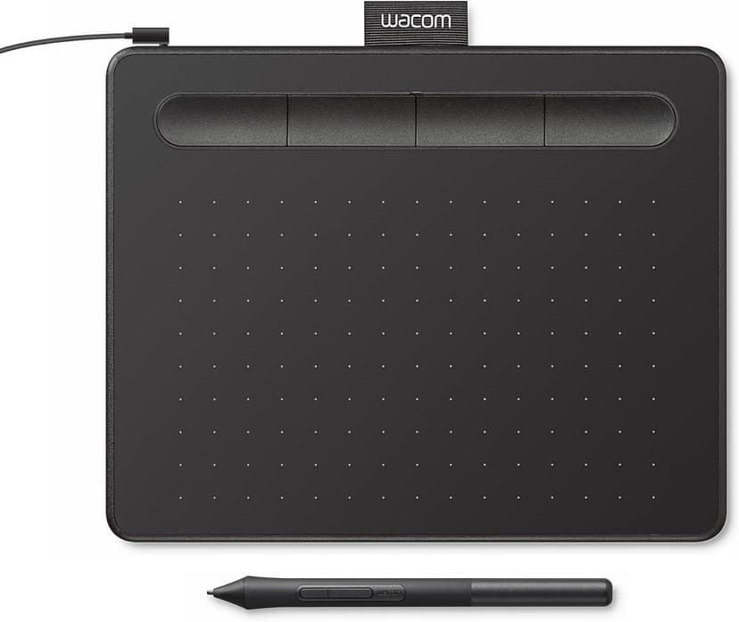 Wacom Intuos Small Graphics Drawing Tablet, Includes Training & Software; 4 Customizable ExpressKeys Compatible with Chromebook Mac Android & Windows, Black