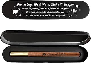 Inspirational Graduation Gifts for High School & College Graduates, Meaningful 2026 Commencement Keepsake for Him and Her Class of 2026 Engraved Wooden Gel Pen, Graduation Gift Pen with Black Box B0GQLGK1BP