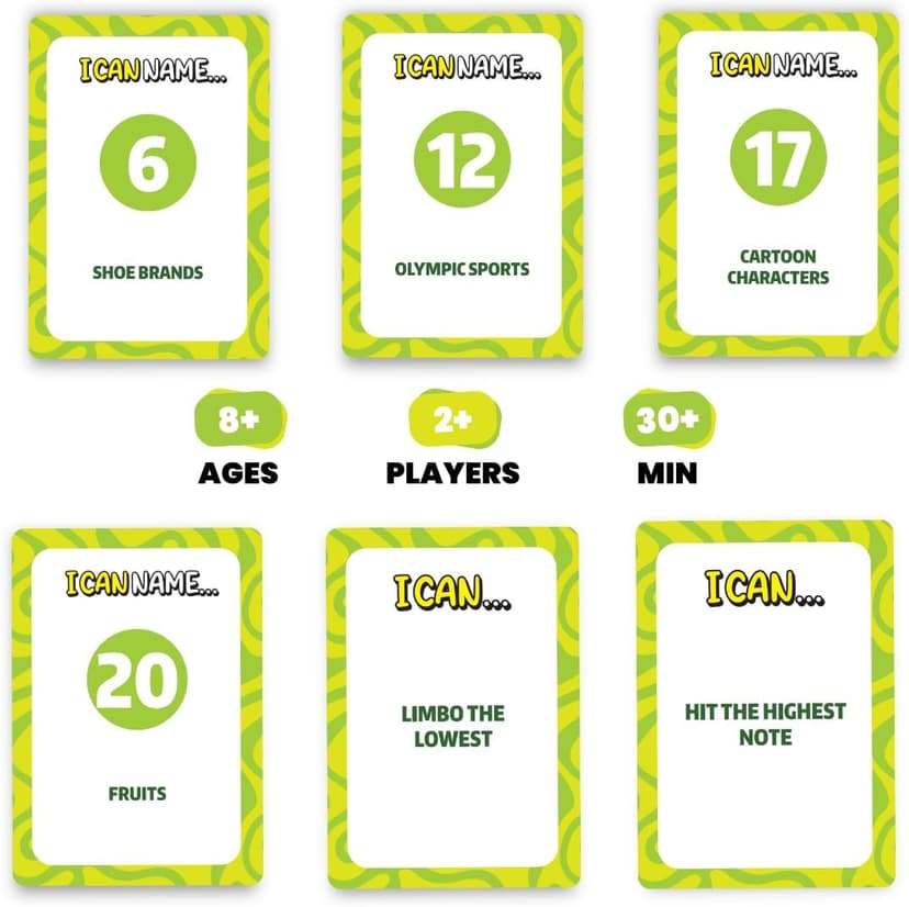 I Can Name... | Fast-Paced Family Party Game of Bidding & Brainpower | Hilarious Card Game Night, Party Game for Teens, and Adults, for Groups and Gatherings | 325 Fun Challenge Cards