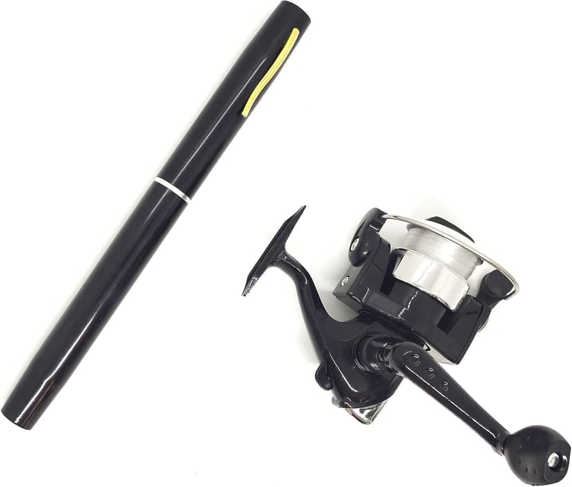 Portable Small Pen Fishing Rod Spinning Reel Combos, 38" 55" Compact Telescopic Fish Pole Kits for All Season Fishing in Rivers, Lakes, Ice, etc.