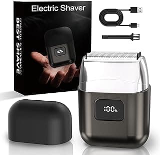 Electric Foil Shavers for Men: Mini Electric Razor with 3 Floating Blades, LED Display, Dual Speed - IPX7 Waterproof Wet/Dry Cordless Razor, USB Fast Charging, Travel Lock