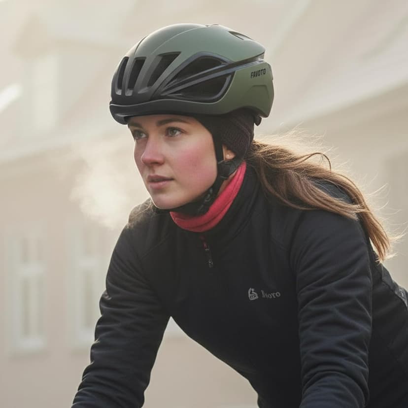 Favoto Adult Bike Helmet for Men & Women, Lightweight Cycling Helmet with Adjustable Fit, Sleek Streamlined Design, Road Commuter & Mountain Riding