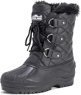 POLAR Womens Mid Calf Mountain Walking Tactical Waterproof Boots