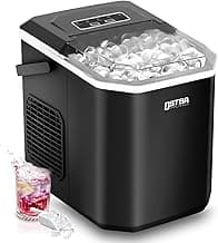OSTBA Countertop Ice Maker Machine, Portable Ice Maker Makes 9 Bullet Ice Cubes in 6 Minutes, 26Lbs/Day Ice Makers Countertop with Self-Cleaning, Compact Mini Ice Maker for Home Kitchen RV Party