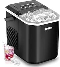 OSTBA Countertop Ice Maker Machine, Portable Ice Maker Makes 9 Bullet Ice Cubes in 6 Minutes, 26Lbs/Day Ice Makers Countertop with Self-Cleaning, Compact Mini Ice Maker for Home Kitchen RV Party