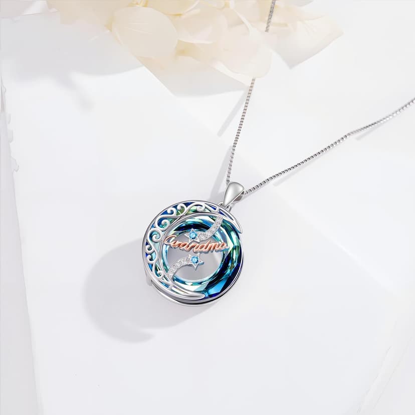925 Sterling Silver Necklace Gifts for Women Crystal/Opal Jewelry Pendant Christmas Birthday Gift B0F3H4W55B