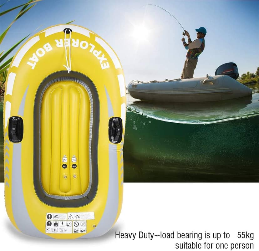 Inflatable Kayak Boat PVC Air Canoe for Fishing Diving Drifting (1 Person Rowing with Double Valve) Inflatable Boat PVC Boot Canoes