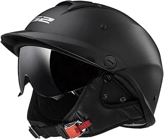 LS2 Helmets Rebellion Motorcycle Half Helmet (Matte Black - Large)