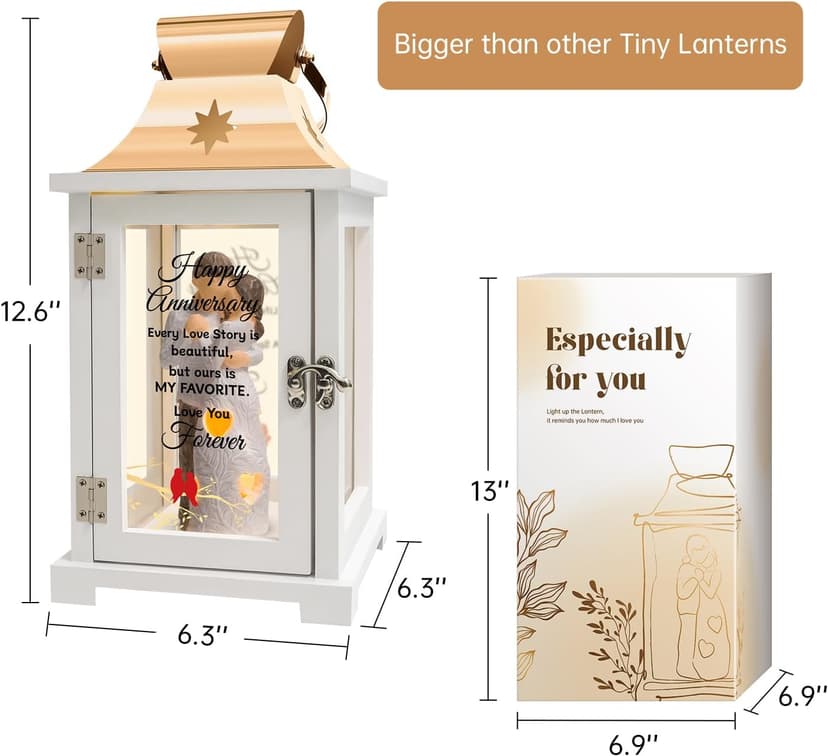 Wedding Anniversary Lantern Gift for Couple Wife Women Her Husband, Best Anniversary Wedding Gift for Couple Wife Parents 1st, 5th, 25th, 50th