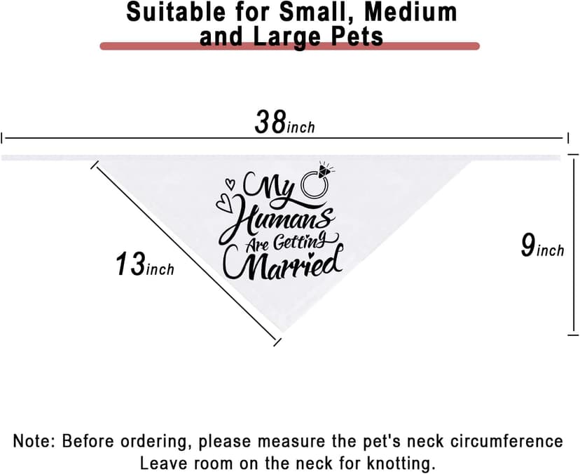 Engagement Gift, My Humans are Getting Married Dog Bandana, Wedding Photo Prop, Pet Scarf, Dog Engagement Announcement, Pet Accessories (Black) B09FDTW997